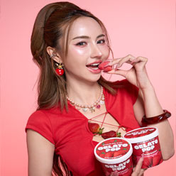 Ice cream in strawberry shape